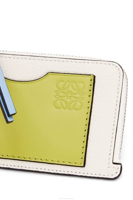 Soft White/Lime Yellow Coin cardholder in soft grained calfskin Loewe 84PR1416 Women