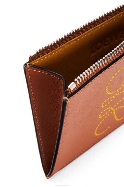 Tan/Ochre Brand coin cardholder in classic calfskin Loewe 84PR1392 Women