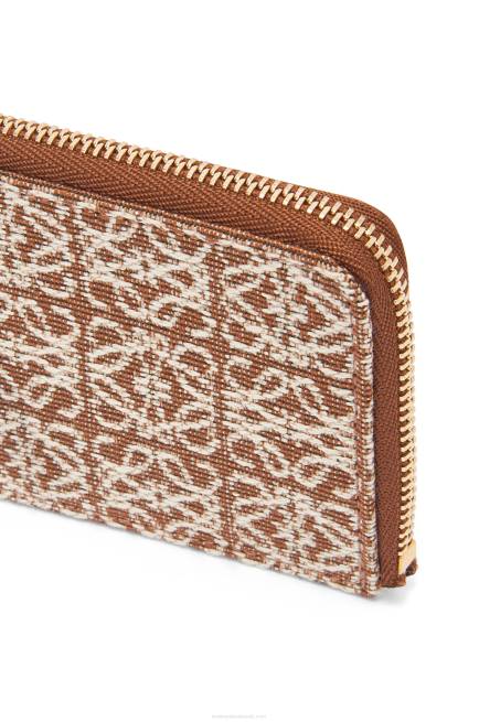Tan/Pecan Coin cardholder in jacquard and calfskin Loewe 84PR1389 Women