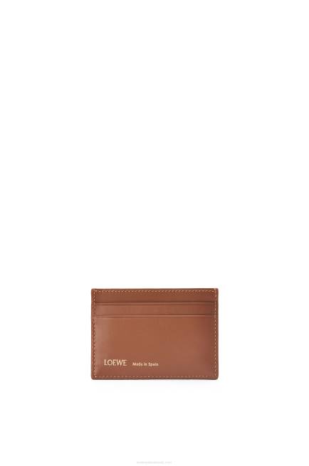 Tan/Pecan Plain cardholder in jacquard and calfskin Loewe 84PR1391 Women