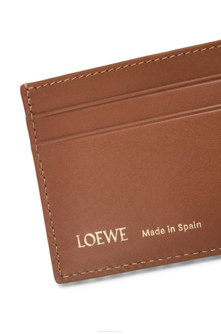 Tan/Pecan Plain cardholder in jacquard and calfskin Loewe 84PR1391 Women