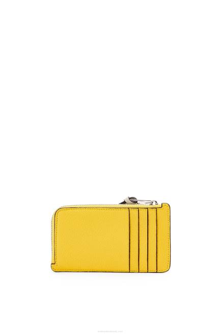 Yellow/Clay Green Coin cardholder in soft grained calfskin Loewe 84PR1394 Women