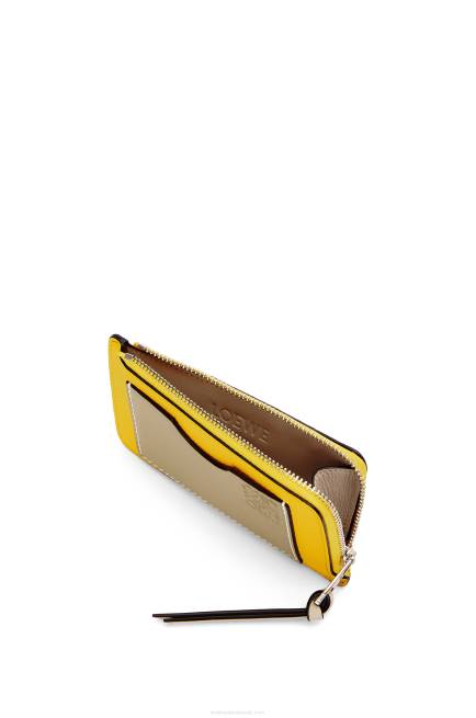 Yellow/Clay Green Coin cardholder in soft grained calfskin Loewe 84PR1394 Women
