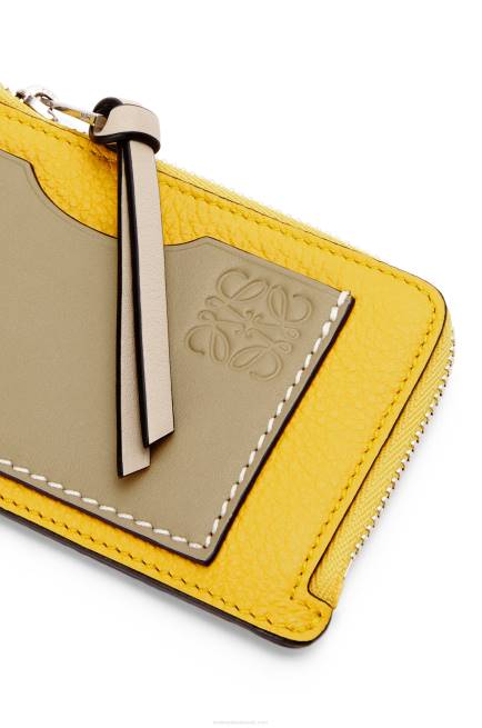 Yellow/Clay Green Coin cardholder in soft grained calfskin Loewe 84PR1394 Women