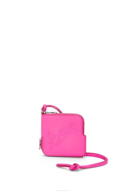 Fuchsia Double coin case in classic calfskin Loewe 84PR1335 Women