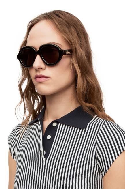 Black Aviator sunglasses in acetate Loewe 84PR1485 Women