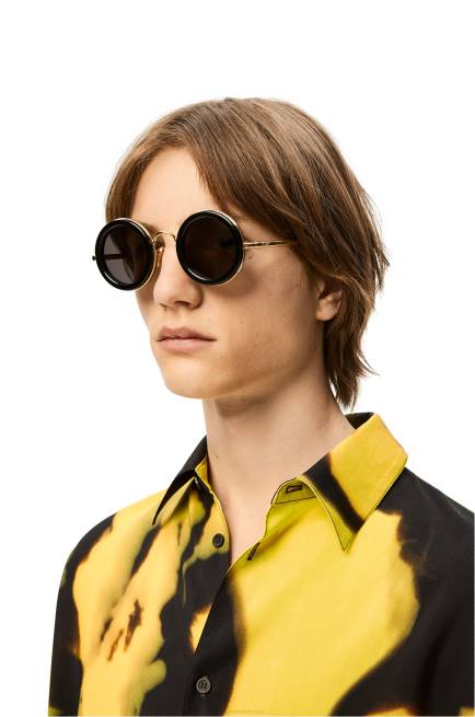 Black Gold Round sunglasses in acetate Loewe 84PR1494 Women