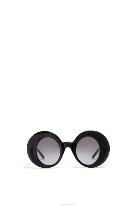 Black Oversized round sunglasses in acetate Loewe 84PR1481 Women
