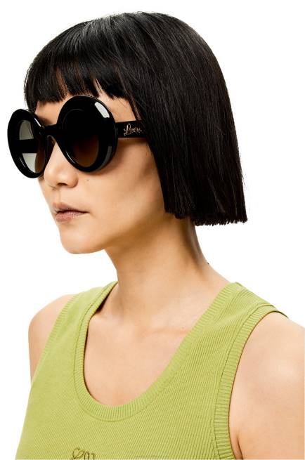 Black Oversized round sunglasses in acetate Loewe 84PR1481 Women