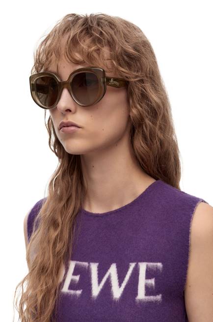 Brown Green Butterfly sunglasses in acetate Loewe 84PR1496 Women