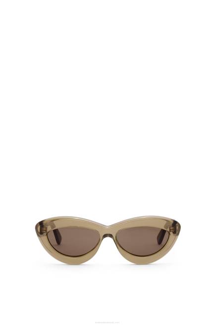 Brown Green Cateye sunglasses in acetate Loewe 84PR1498 Women