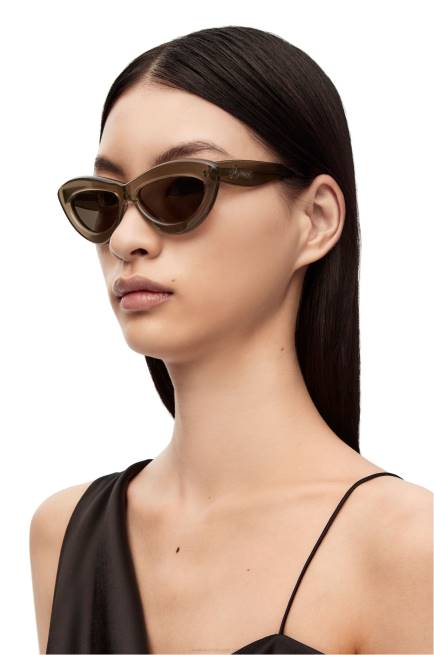 Brown Green Cateye sunglasses in acetate Loewe 84PR1498 Women