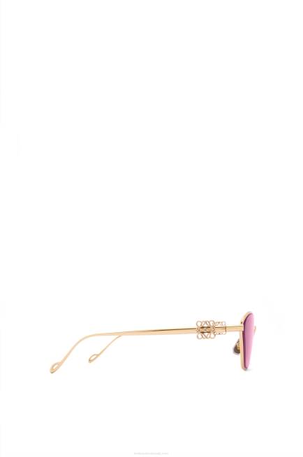 Burgundy Anagram hexagonal sunglasses in metal Loewe 84PR1445 Women