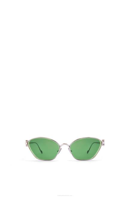 Dark Green Anagram hexagonal sunglasses in metal Loewe 84PR1446 Women