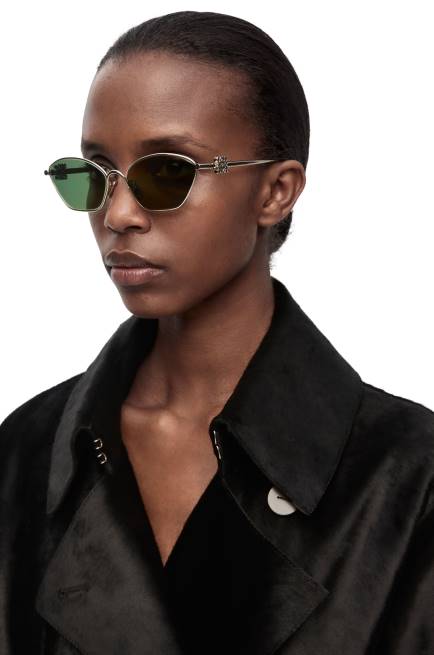 Dark Green Anagram hexagonal sunglasses in metal Loewe 84PR1446 Women