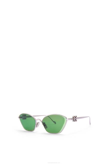 Dark Green Anagram hexagonal sunglasses in metal Loewe 84PR1446 Women