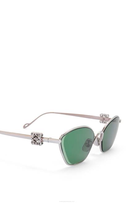 Dark Green Anagram hexagonal sunglasses in metal Loewe 84PR1446 Women
