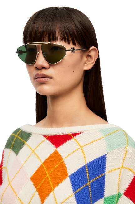 Dark Green Spoiler new aviator sunglasses in metal Loewe 84PR1449 Women