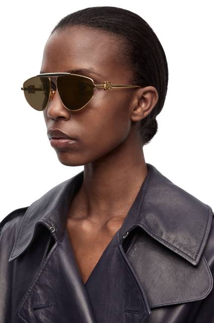 Gold Multitone Spoiler new aviator sunglasses in metal Loewe 84PR1450 Women