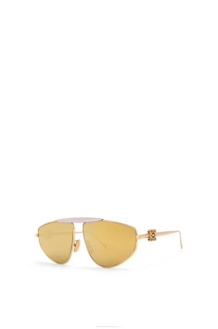 Gold Multitone Spoiler new aviator sunglasses in metal Loewe 84PR1450 Women