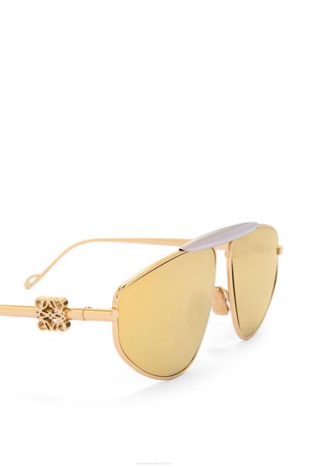 Gold Multitone Spoiler new aviator sunglasses in metal Loewe 84PR1450 Women