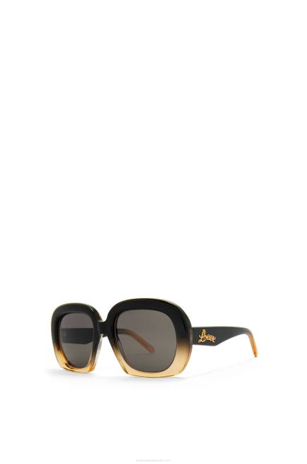 Gradient Black/Beige Square halfmoon sunglasses in acetate Loewe 84PR1438 Women