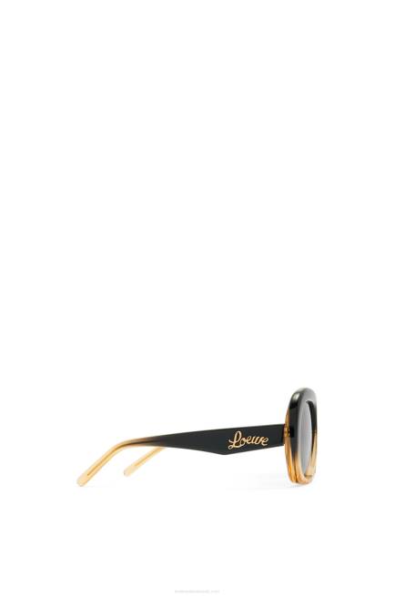 Gradient Black/Beige Square halfmoon sunglasses in acetate Loewe 84PR1438 Women