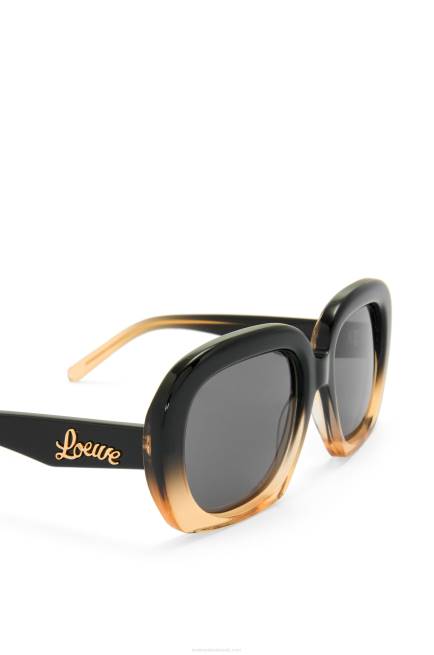 Gradient Black/Beige Square halfmoon sunglasses in acetate Loewe 84PR1438 Women