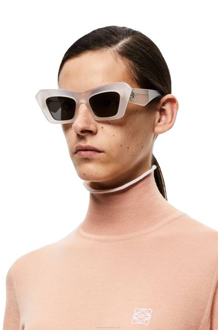 Ice White Cateye sunglasses in acetate Loewe 84PR1479 Women