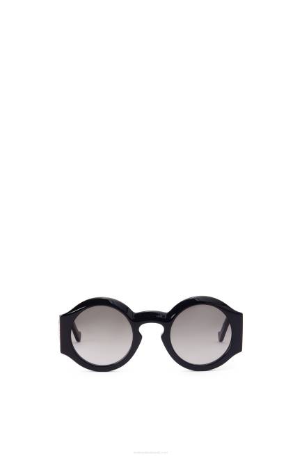 Shiny Black Curved sunglasses in acetate Loewe 84PR1443 Women