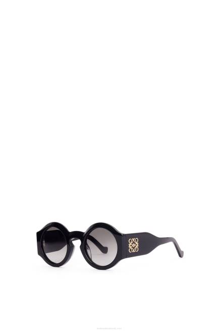 Shiny Black Curved sunglasses in acetate Loewe 84PR1443 Women