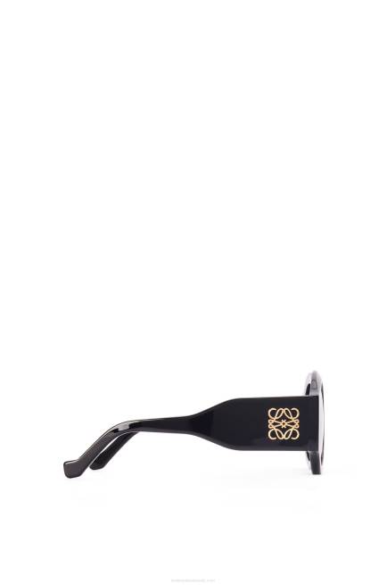 Shiny Black Curved sunglasses in acetate Loewe 84PR1443 Women