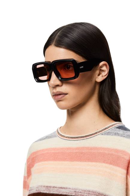 Shiny Black Paula\'s Ibiza dive in mask sunglasses Loewe 84PR1471 Women