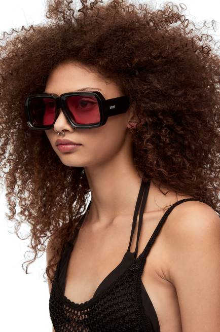 Shiny Black Paula\'s Ibiza dive in mask sunglasses Loewe 84PR1471 Women