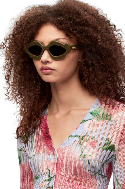 Shiny Khaki Flame sunglasses in acetate Loewe 84PR1468 Women