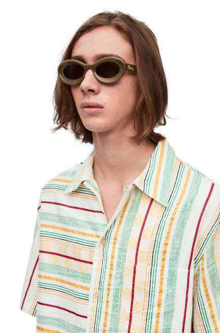 Shiny Khaki Loop sunglasses in acetate Loewe 84PR1455 Women