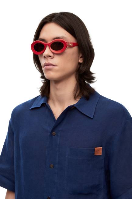 Shiny Red Loop sunglasses in acetate Loewe 84PR1458 Women