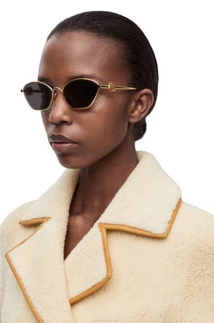 Smoke/Moka Anagram hexagonal sunglasses in metal Loewe 84PR1447 Women