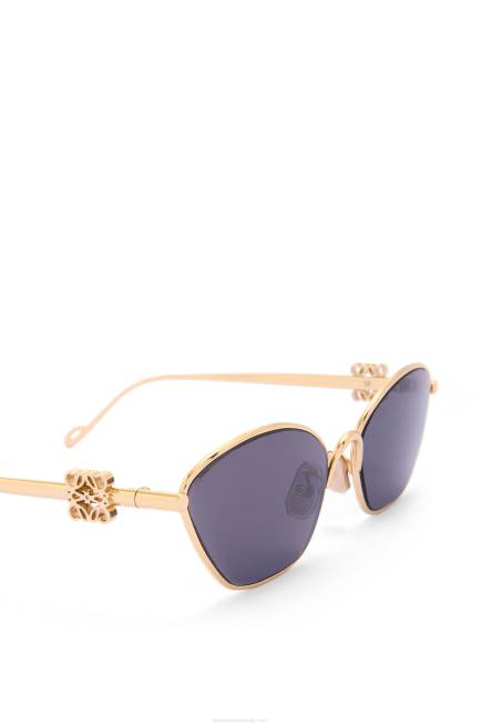 Smoke/Moka Anagram hexagonal sunglasses in metal Loewe 84PR1447 Women
