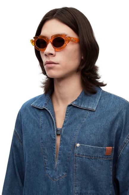 Transparent Orange Flower sunglasses in injected nylon Loewe 84PR1461 Women