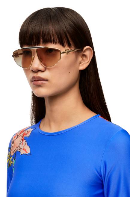 Winter Brown Spoiler new aviator sunglasses in metal Loewe 84PR1448 Women