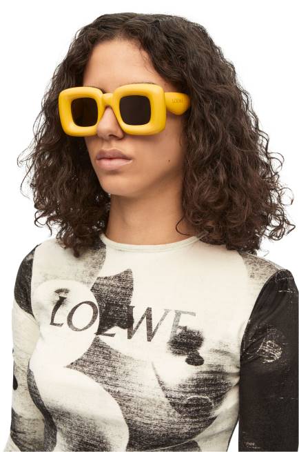 Yellow Inflated rectangular sunglasses in nylon Loewe 84PR1501 Women
