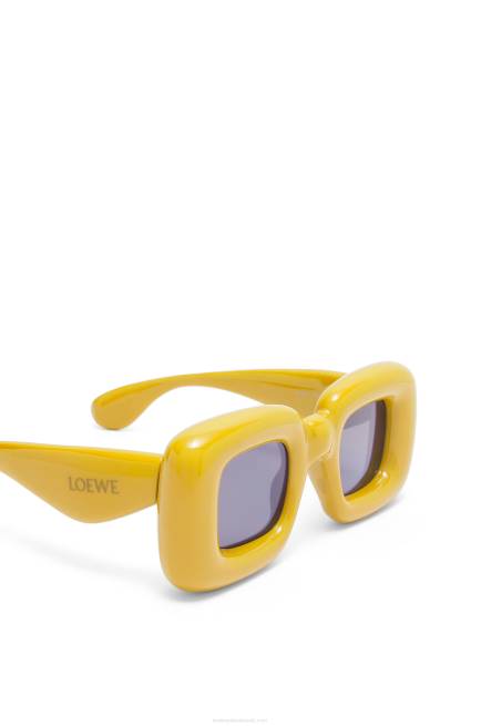 Yellow Inflated rectangular sunglasses in nylon Loewe 84PR1501 Women