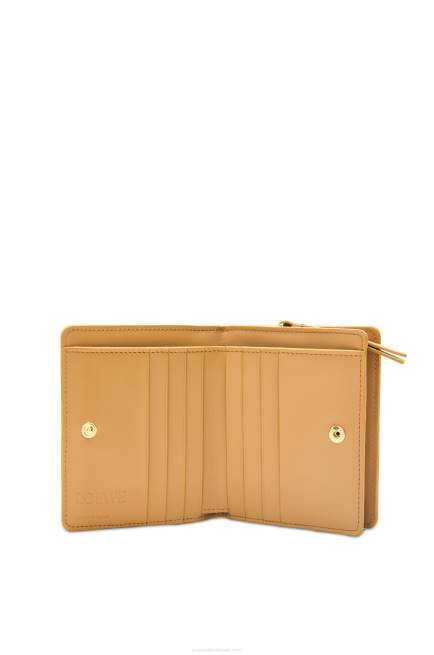 Angora/Dusty Beige Puzzle compact zip wallet in classic calfskin Loewe 84PR1212 Women