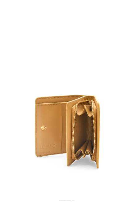 Angora/Dusty Beige Puzzle compact zip wallet in classic calfskin Loewe 84PR1212 Women