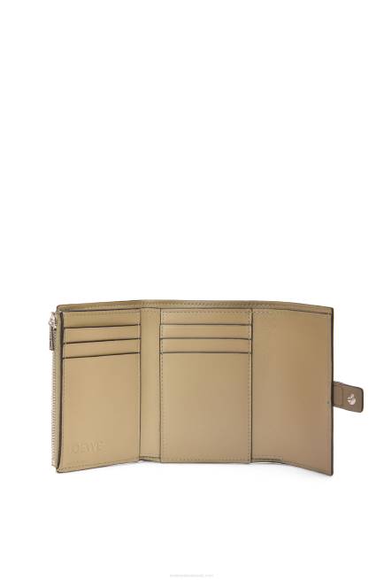 Artichoke Green/Dusty Beige Small vertical wallet in soft grained calfskin Loewe 84PR1287 Women