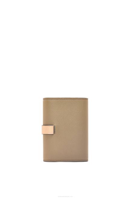 Artichoke Green/Dusty Beige Small vertical wallet in soft grained calfskin Loewe 84PR1287 Women