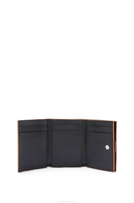 Black Anagram trifold wallet in pebble grain calfskin Loewe 84PR1245 Women