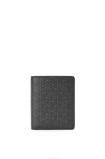Black Repeat compact zip wallet in embossed silk calfskin Loewe 84PR1275 Women