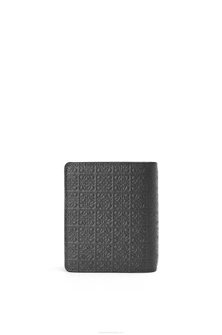 Black Repeat compact zip wallet in embossed silk calfskin Loewe 84PR1275 Women
